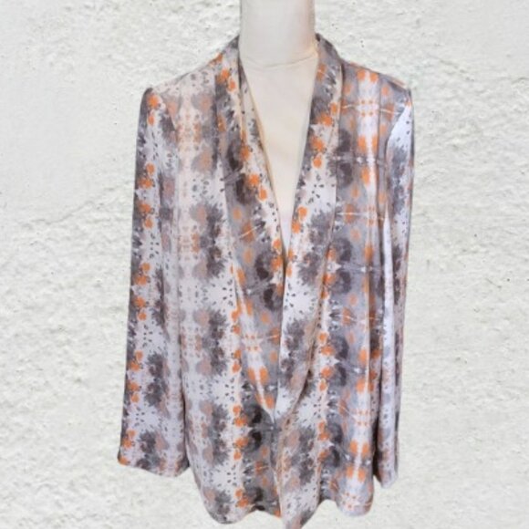Lush Gray and Orange Long Sleeve Lightweight Jacket Top in size XL - Picture 1 of 4